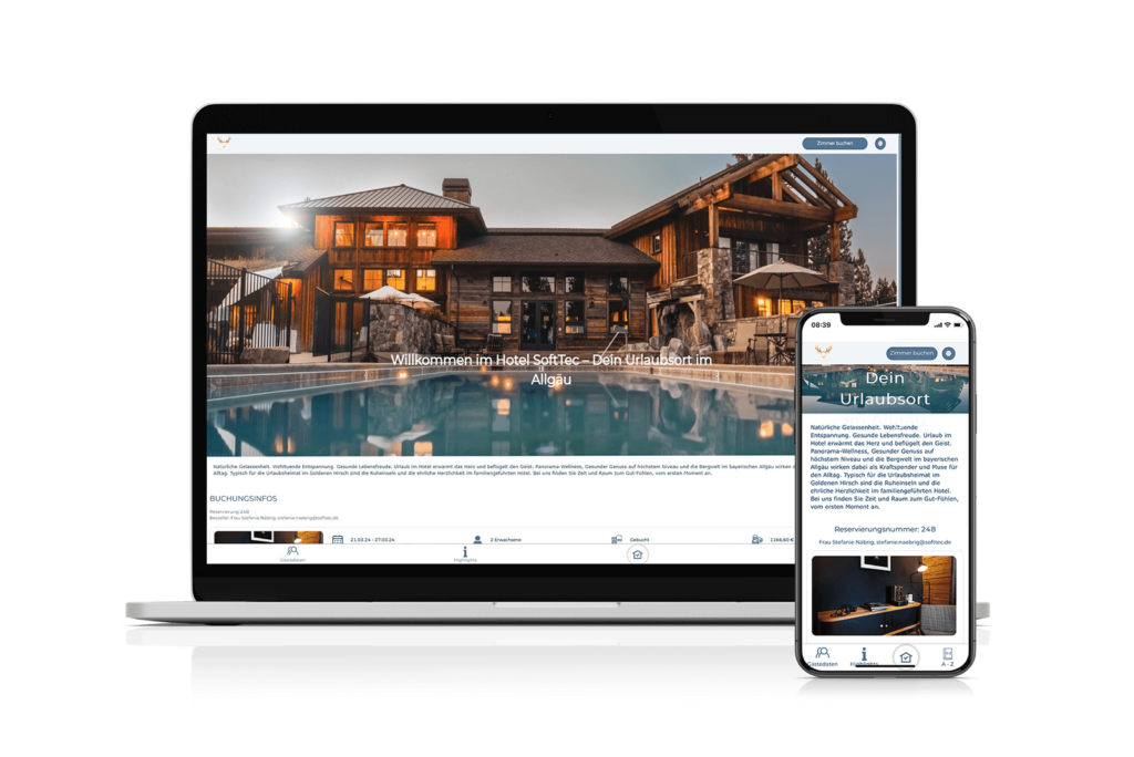 Mit dem Kernmodul Gäste-Account der SoftTec Cloud Hotelsoftware organisieren Ihre Gäste Ihre Buchung und Ihren Aufenthalt ganz einfach selbst und digital - optimale Gästebetreuung entlang der Guest Journey.